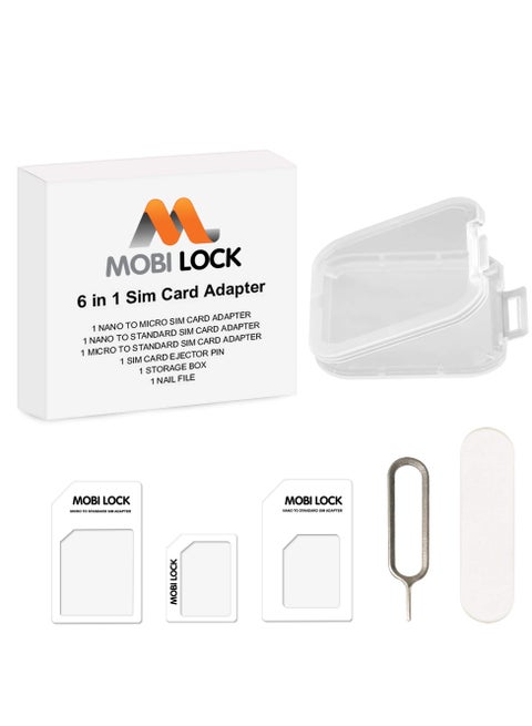 6 in 1 Sim Card Adapter Kit Micro Nano and Standard Sim Compatible With All Iphone 14 13 X Pro and All Iphone Series All Other Android Smartphone Devices