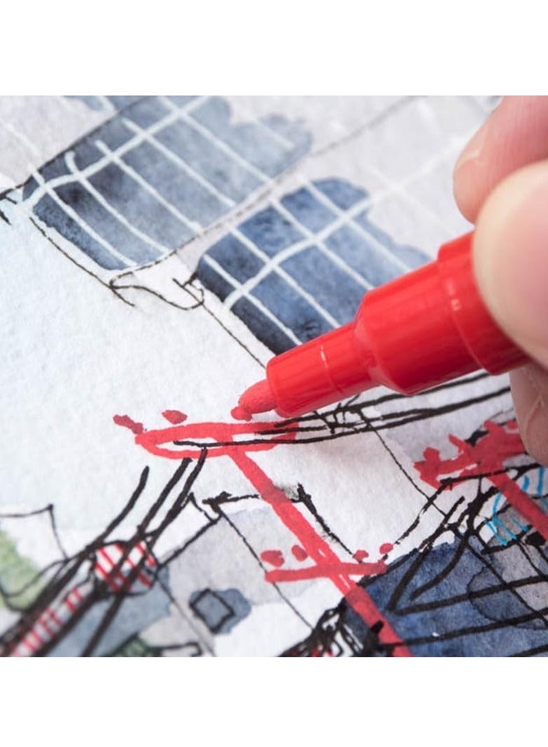 بوسكا ‌مجموعة أقلام دهان 16 لونًا، موديل PC-3M مقاس 0.9-1.3 مم للرسم على الصخور والنسيج والزجاج والمعدن والجداريات (الجرافيتي). - Image 3