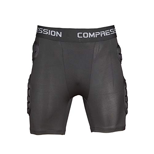 Shinestone Adult Men's Goalkeeper Armor BodyShield Padded Compression Shorts with Sponge Protector for Football Baseball(Shorts-02, Large) - Image 1