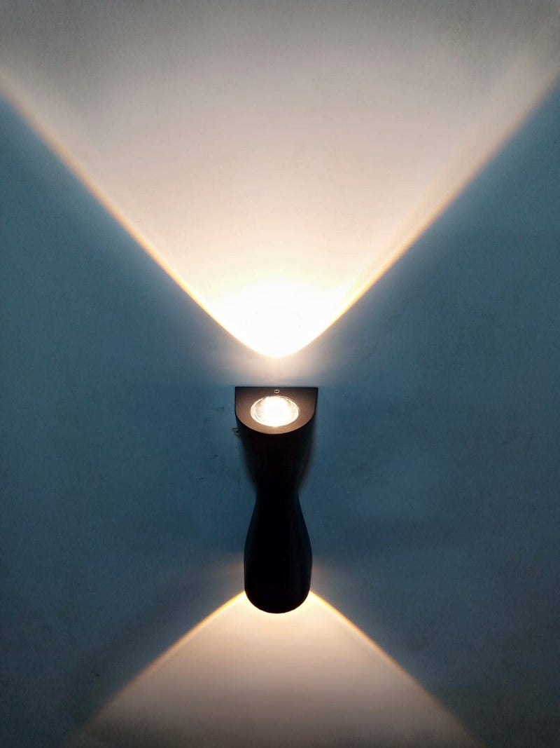FILLISKA Aluminium 6 Watt Led Indoor/Outdoor Up/Down Creative Wall Light, Warm White, Ip-65 Rainproof&Shockproof Body. (Black) - Image 4