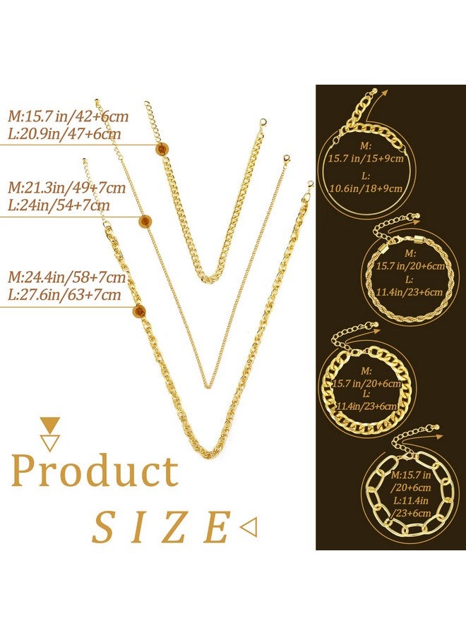 Glenmal مجموعة مجوهرات هالوين 7 قطع من التسعينات للنساء مجموعة قلادة وسوار ذهبية إكسسوارات حفلات الهيب هوب من الثمانينات - Image 3