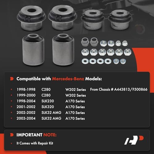 A-Premium 2 x Front Lower Control Arm Bushing Kit, Compatible with Mercedes-Benz C280 1998-2000, SLK230 1998-2004, SLK32 AMG 2002-2004, SLK320 2001-2002 - Image 2