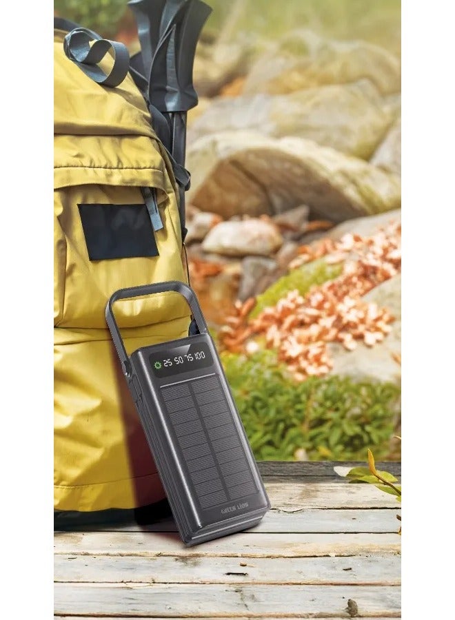 GREEN LION Solar X 30000mAh Power Bank PD 20W / Portable Fast Charger PowerBank Built in Solar Panel 30000 mAh – Black - Image 2