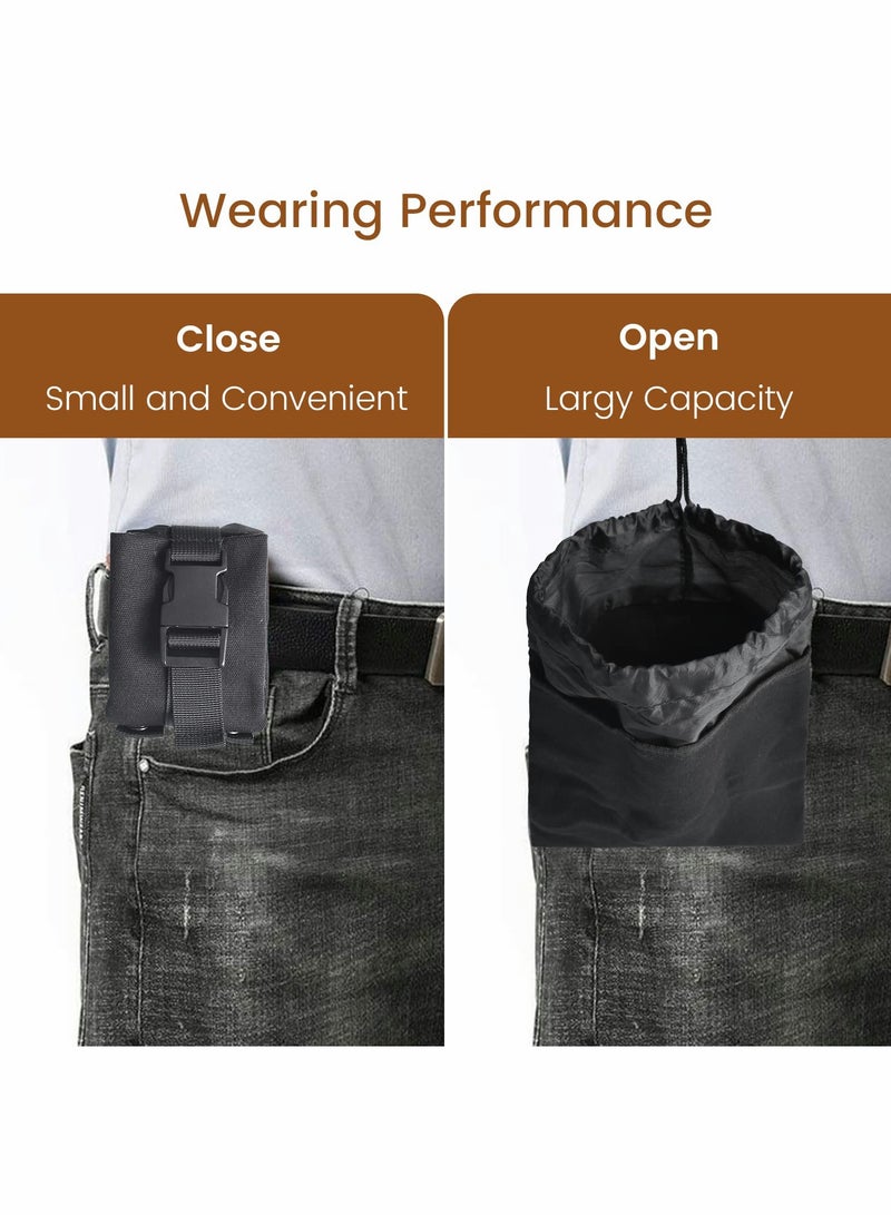 SYOSI Canvas Bag, Black Collapsible Foraging Pouch, Garden Vegetable Storage Pouch Canvas Fruit Picking Bag, Mushroom Foraging Belt Bag for Outdoor Camping Hiking Hunting Travel Beachcombing  - Image 5