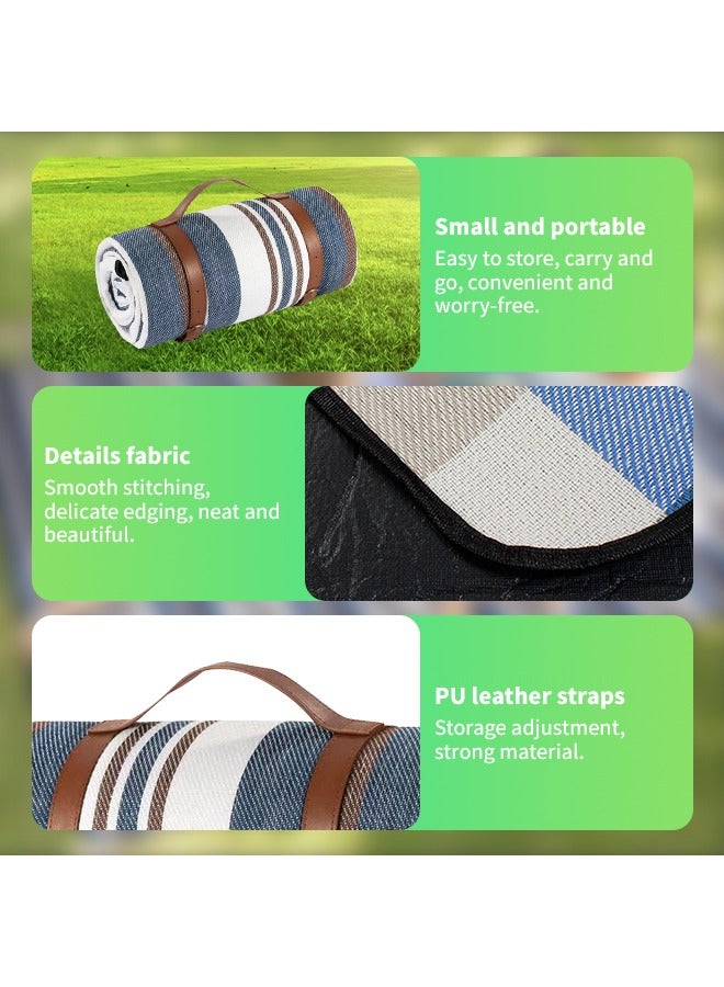 200*200cm Large Picnic Blanket, 3-layer Thickened Beach Mat, Suitable for Outdoor Camping, Beach and Family Party - Image 4