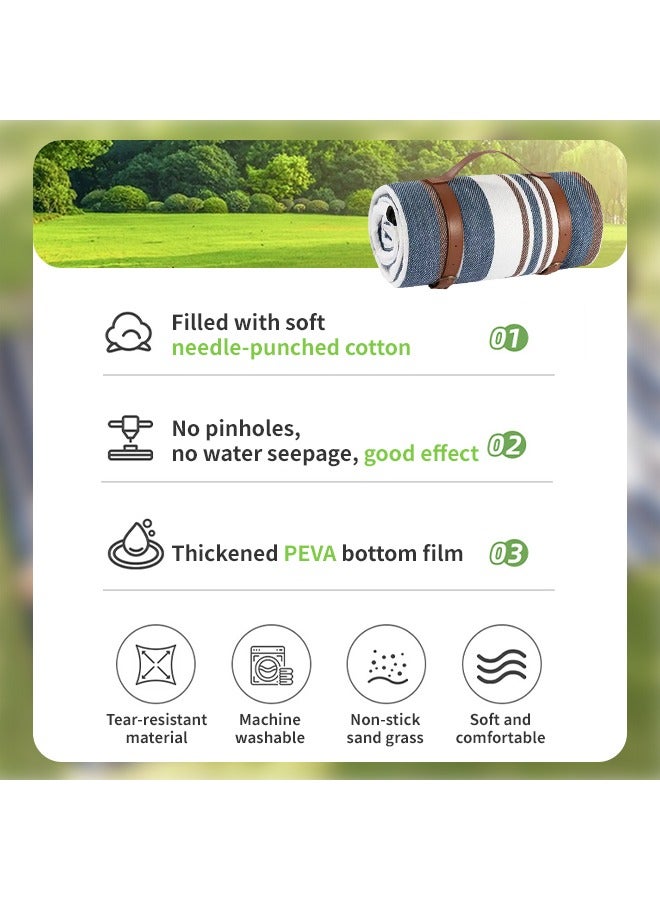 200*200cm Large Picnic Blanket, 3-layer Thickened Beach Mat, Suitable for Outdoor Camping, Beach and Family Party - Image 5