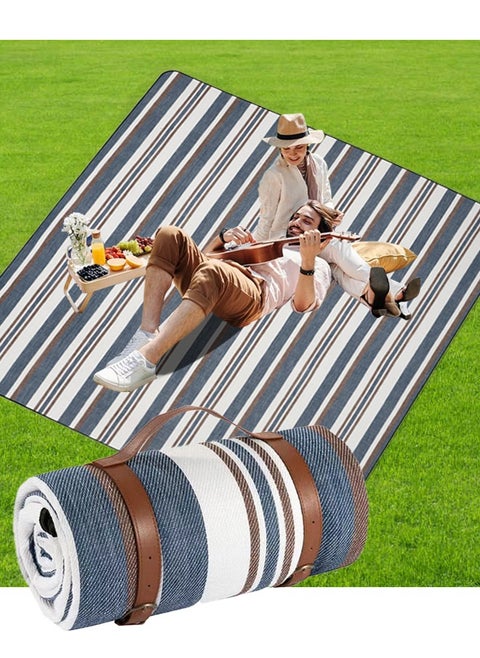 200*200cm Large Picnic Blanket, 3-layer Thickened Beach Mat, Suitable for Outdoor Camping, Beach and Family Party