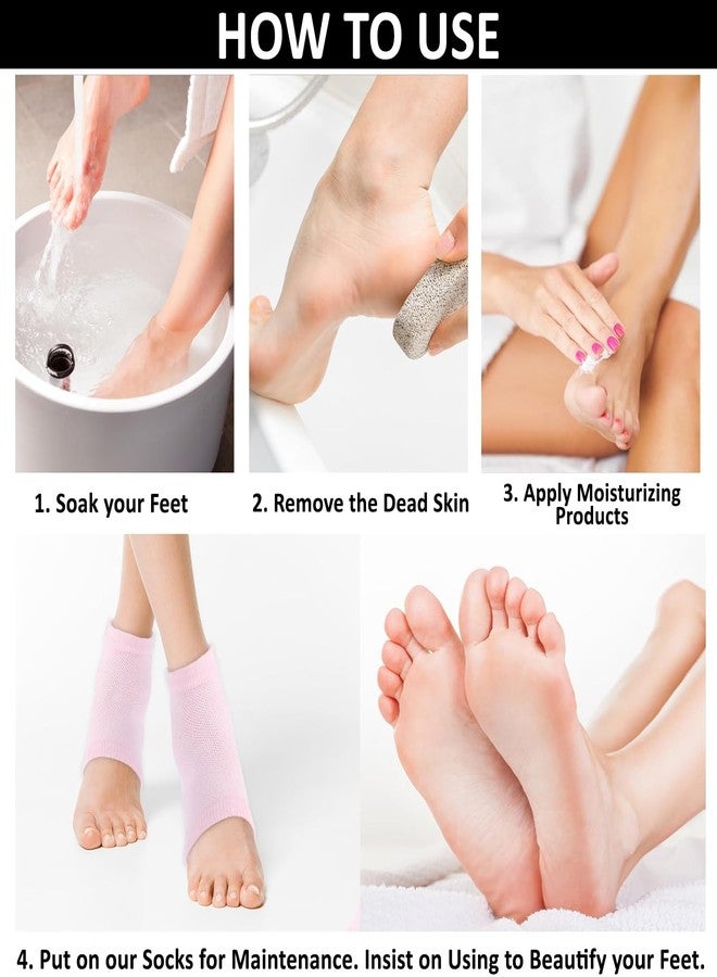 INEVER Silicone Gel Heel Socks For Dry Hard Anti Cracked Heels pain Relief Repair Protector, Foot Care Support Socks Men & Women (Free Size,1 Pair) - Image 4