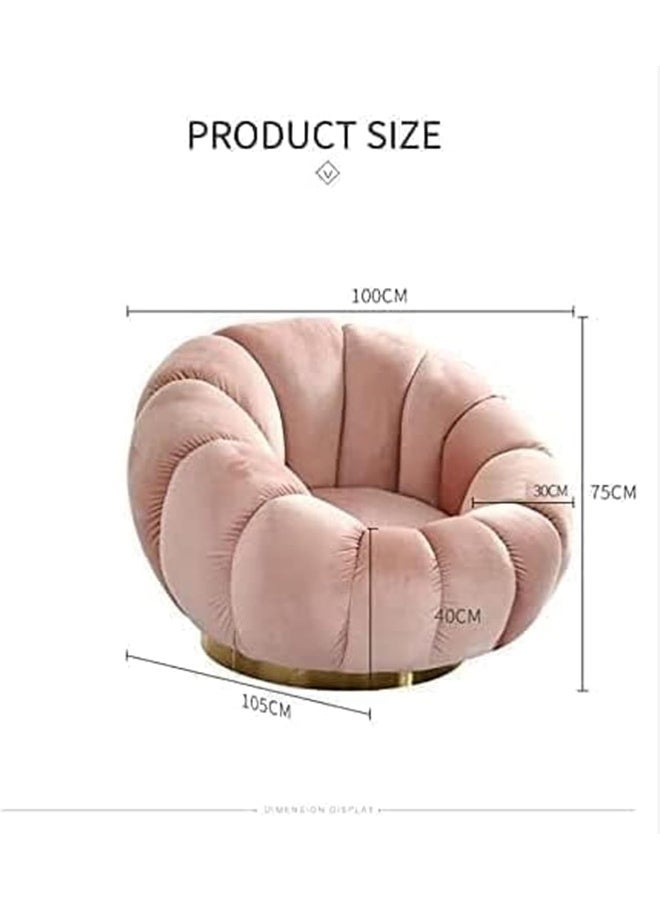 Comfynest Sofa Chair Indoor Pumpkin Shaped Fabric Modern Set Style Living room Furniture lounge chair with ottoman (Orange) - Image 2