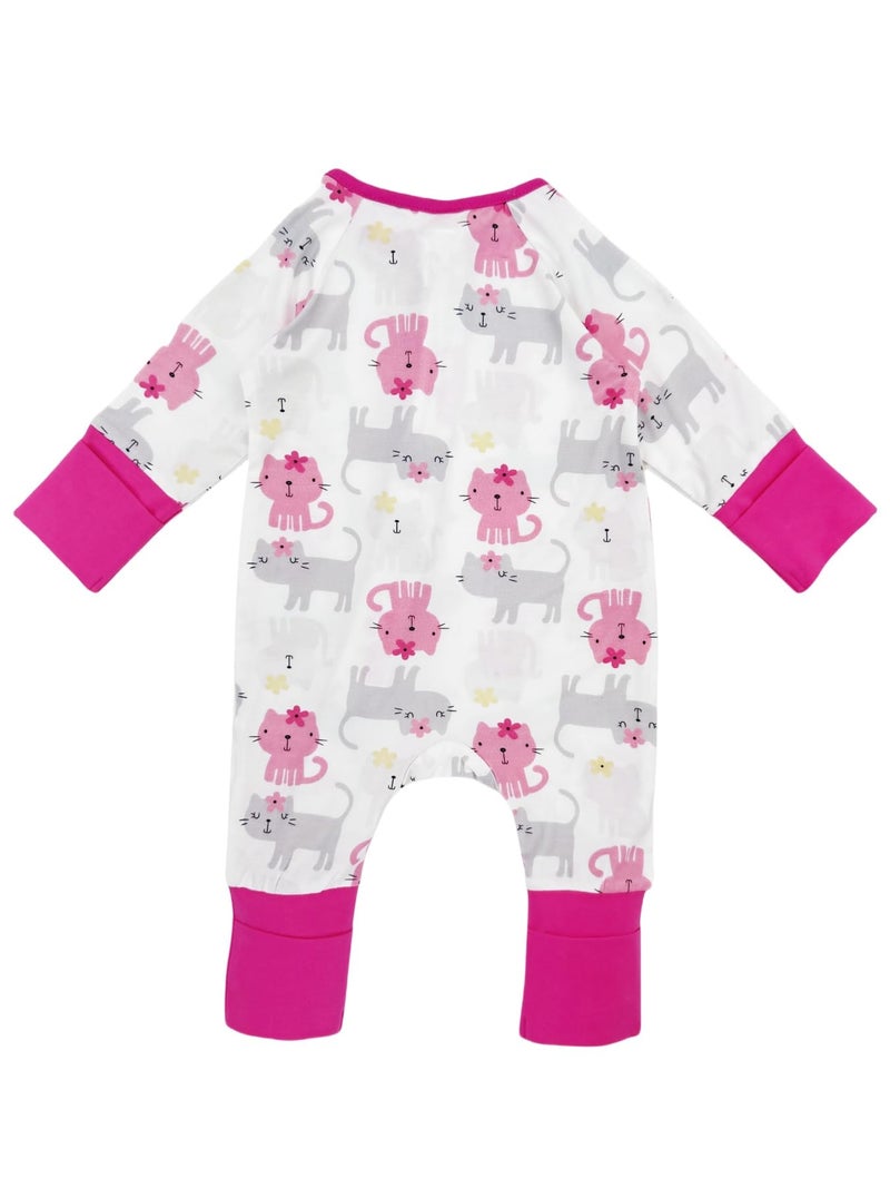 Bow Dream Baby Girl Clothing Footies Bamboo Rayon Baby Girl Clothes Baby Romper Jumpsuit Newborn-24 Months Lavender Cat Daisy 6-12 Months - Image 4