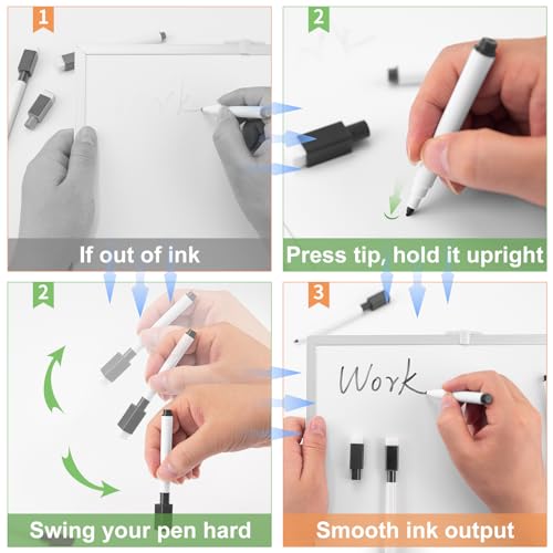 JEFURE 200 Pcs Black Magnetic Dry Erase Markers with Eraser Cap, White Board Mini Dry erase Markers Bulk, Fine Point Tip Student White Board Markers for Teachers Office School Supplies - Image 4