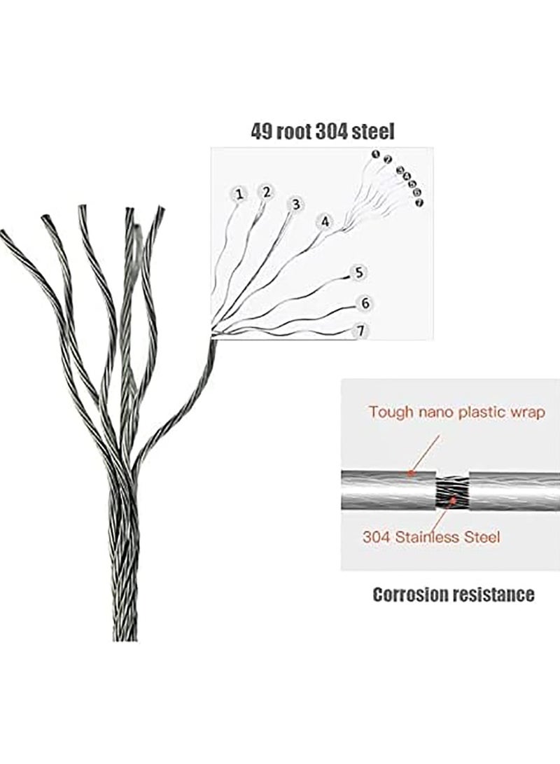 Retractable Clothesline Heavy Duty Clothes Drying Laundry Line Indoor Outdoor Wall Mounted Clothes Dryer Rope Clothing Retracting Adjustable Stainless Steel Line 13.8 Feet (Double Cord Black)  - Image 5