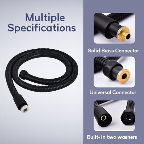 Prem's Black Flexible Tube Shower 304 Grade Stainless Steel Hose Pipe/Hand Shower Tube/Health Faucet Pipe Jet Spray Tube (1.0 Meter, Black) - Image 4
