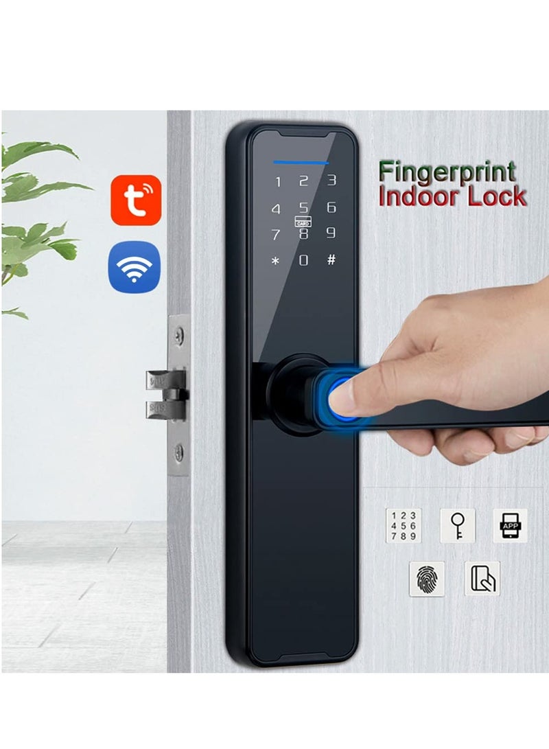 Zikra Smart Tuya Fingerprint Door Lock - Electronic Keypad with Password, Card & Mechanical Key for Home, Hotel & Office Security - Image 3