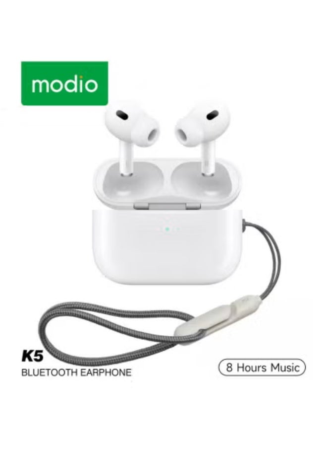 modio Modio K5 Wireless Earbuds - Bluetooth 5.3 Headphones with Active Noise Cancellation, Adaptive Audio, Personalized Spatial Audio, Touch Controls, USB-C & Wireless Charging, Ergonomic Design  - Image 3