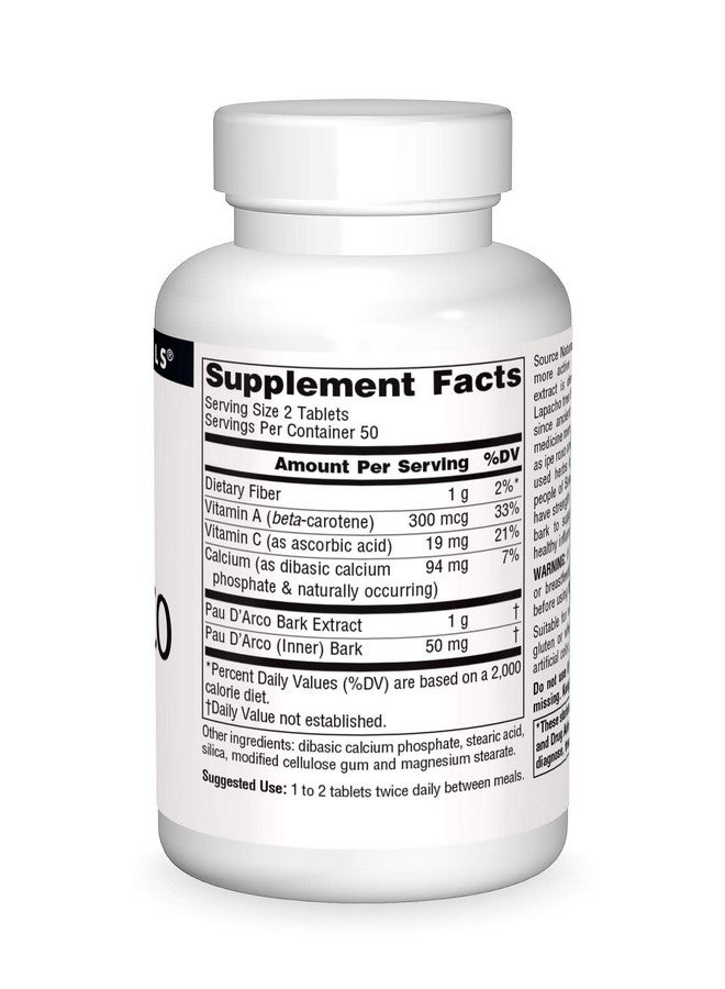 Source Naturals PAU D'Arco Extract Dietary Supplement - 100 Tablets - Image 3