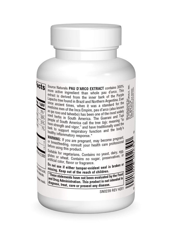 Source Naturals PAU D'Arco Extract Dietary Supplement - 100 Tablets - Image 2