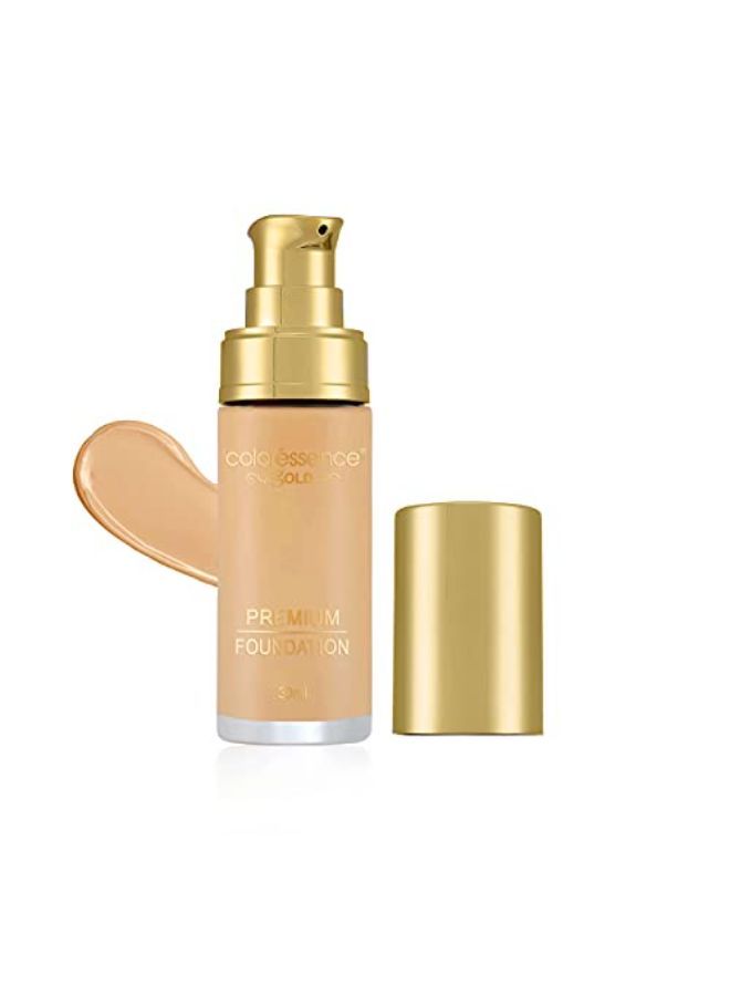 Coloressence True Tone Foundation Full Coverage Lightweight Waterproof Liquid Formula Matte Finish (Porcelain) - Free Micellar Water Makeup Remover, 200Ml  - Image 3