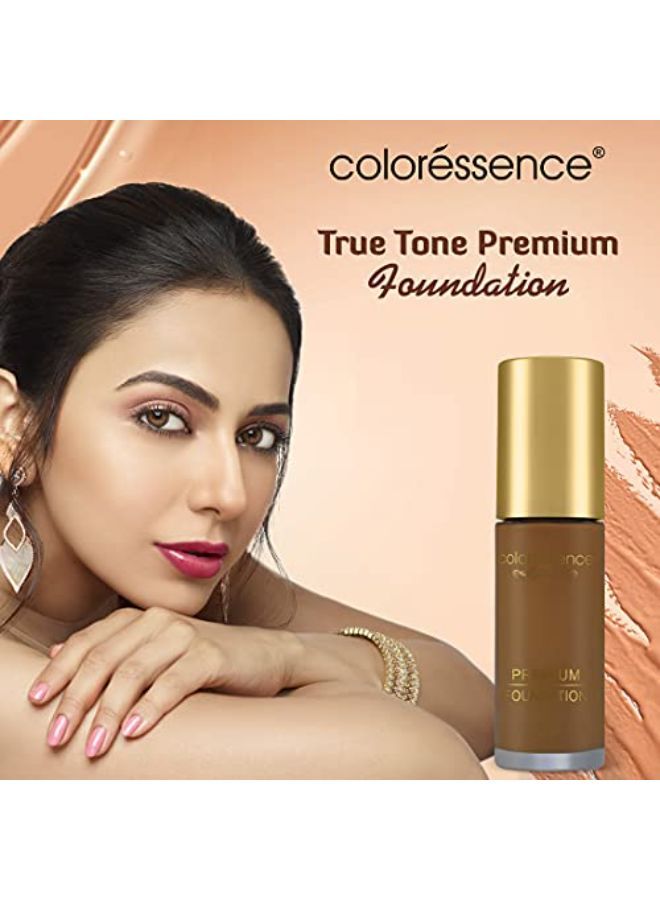 Coloressence True Tone Foundation Full Coverage Lightweight Waterproof Liquid Formula Matte Finish (Porcelain) - Free Micellar Water Makeup Remover, 200Ml  - Image 4