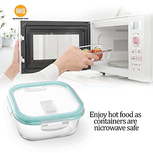 Treo by Milton Hi Borosilicate Clip Fresh Glass Storage Square Container for Kitchen With Air-Tight Lid, Microwave & Oven Safe, 800 ml, Transparent - Image 2