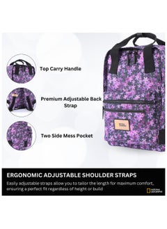 NATIONAL GEOGRAPHIC National Geographic LEGEND Large Backpack Phlox Moss For Men And Women, Durable Water Resistant Padded Laptop Casual Phlox Moss Purple Daypack, Bag For School College Office Leisure Outdoor Travel  - Image 4