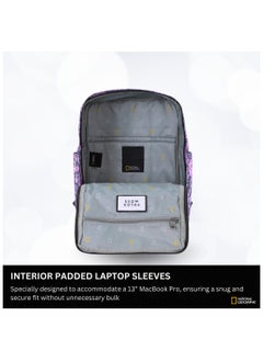 NATIONAL GEOGRAPHIC National Geographic LEGEND Large Backpack Phlox Moss For Men And Women, Durable Water Resistant Padded Laptop Casual Phlox Moss Purple Daypack, Bag For School College Office Leisure Outdoor Travel  - Image 3