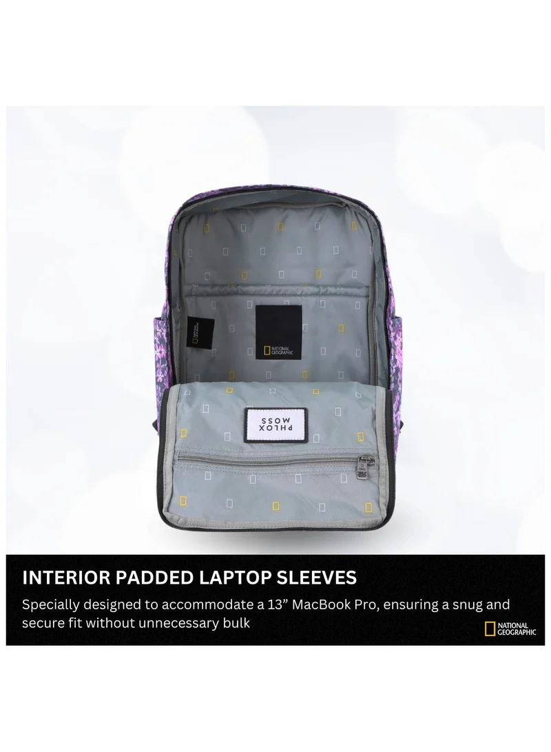 National Geographic 15 National Geographic LEGEND Small Backpack Phlox Moss For Men And Women, Durable Water Resistant Padded Laptop Casual Phlox Moss Purple Daypack, Bag For School College Office Leisure Outdoor Travel  | Best Price UAE