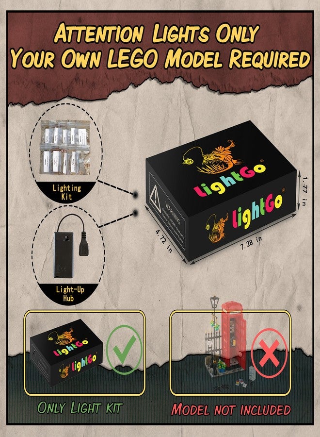 LightGo LED Lighting Kit Designed for Lego 21347 Red London Telephone Box Building Set - Not Include Model (Remote Version) - Image 2
