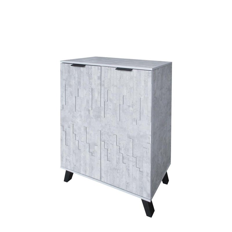 بيتي خزانه احذيه خشب صناعة ماليزي 2 باب 5 مستويات - رمادي فاتح - Image 4