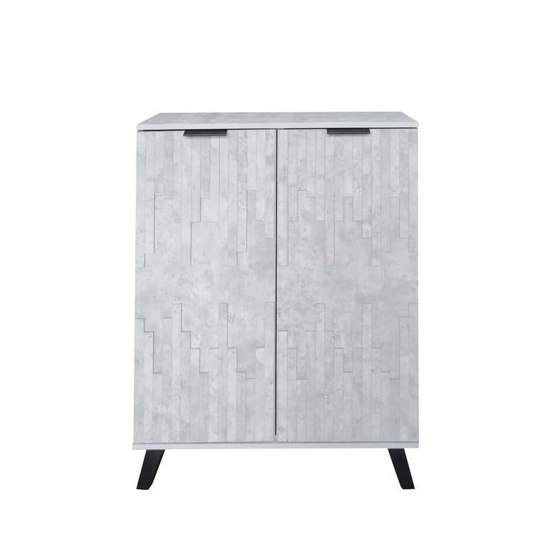 بيتي خزانه احذيه خشب صناعة ماليزي 2 باب 5 مستويات - رمادي فاتح - Image 5