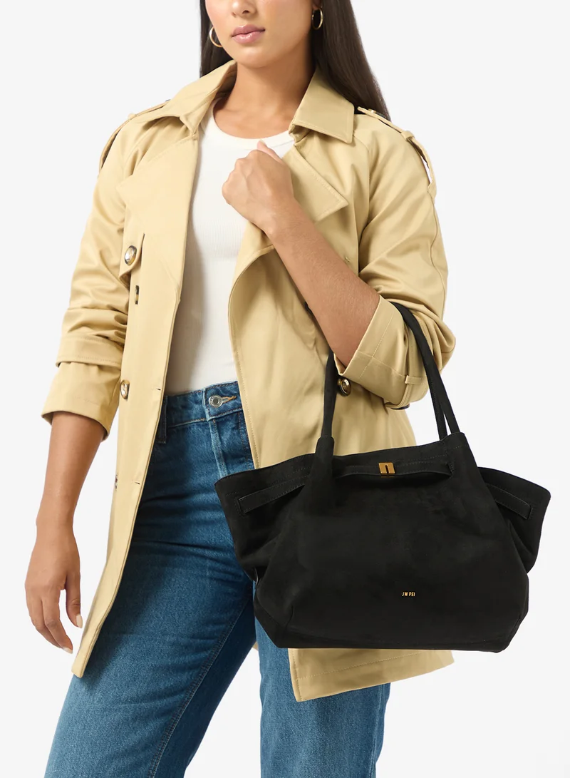 Hana Medium Faux Suede Tote Bag