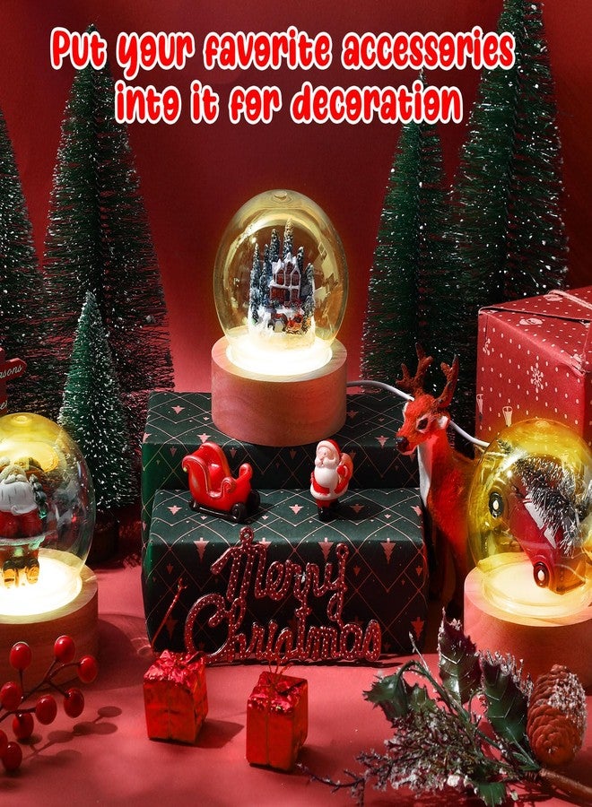 ايرينير مجموعة كرات الثلج من إيريناري، 20 قطعة، مقاس 3.9 بوصة، اصنع كرة الثلج الخاصة بك مع إضاءة LED وقاعدة خشبية وكرات بلاستيكية شفافة، مثالية كهدية أو زينة لعيد الميلاد (ملونة). - Image 4