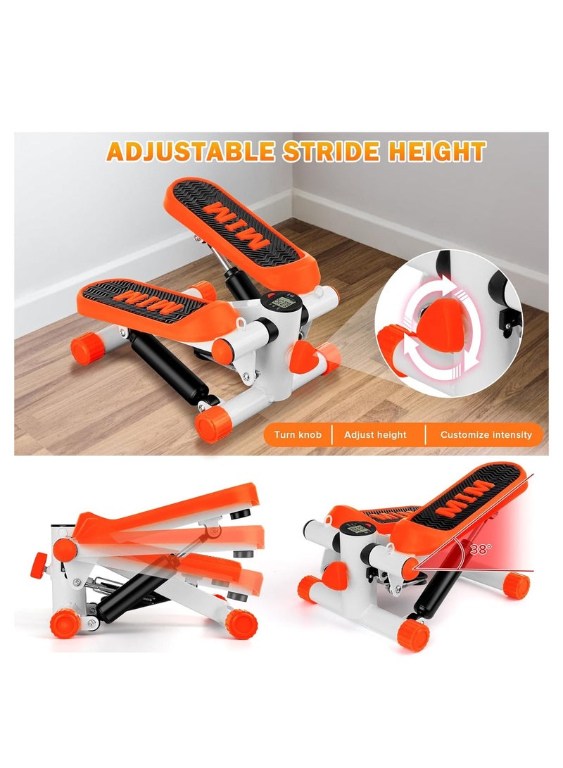 NNEWVANTE خطوات للتمرين في المنزل، جهاز خطوة صغير مع معدات التمرين للتمارين المنزلية، جهاز خطوة صغير مع أحزمة مقاومة وشاشة LCD - Image 4