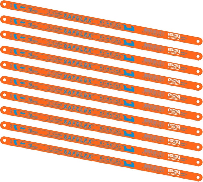 Mudder 20 Pieces Hacksaw Replacement Blades Metal Cutting Hacksaw Blades with 18 Teeth and 24 Teeth Per Inch (Orange Background with Bi-metal Letter) - Image 1