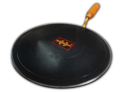 Sonanshi Sonanshi Black Dosa Tawa Pure Iron with Wooden Handle Especially Designed for Dosa/Uttpam/South Indian Dishes (12 Inch Dia)  - Image 1