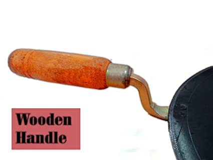 Sonanshi Sonanshi Black Dosa Tawa Pure Iron with Wooden Handle Especially Designed for Dosa/Uttpam/South Indian Dishes (12 Inch Dia)  - Image 3