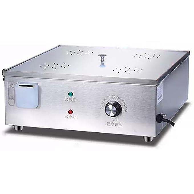 جهاز بخار كهربائي من الفولاذ المقاوم للصدأ لطهي الخضروات جهاز بخار كهربائي تجاري للخضروات يسخن بسرعة مع إنذار نقص المياه بأربع فتحات - Image 1