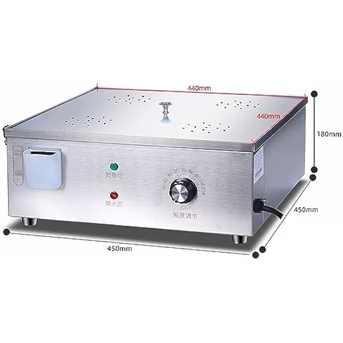 جهاز بخار كهربائي من الفولاذ المقاوم للصدأ لطهي الخضروات جهاز بخار كهربائي تجاري للخضروات يسخن بسرعة مع إنذار نقص المياه بأربع فتحات - Image 3