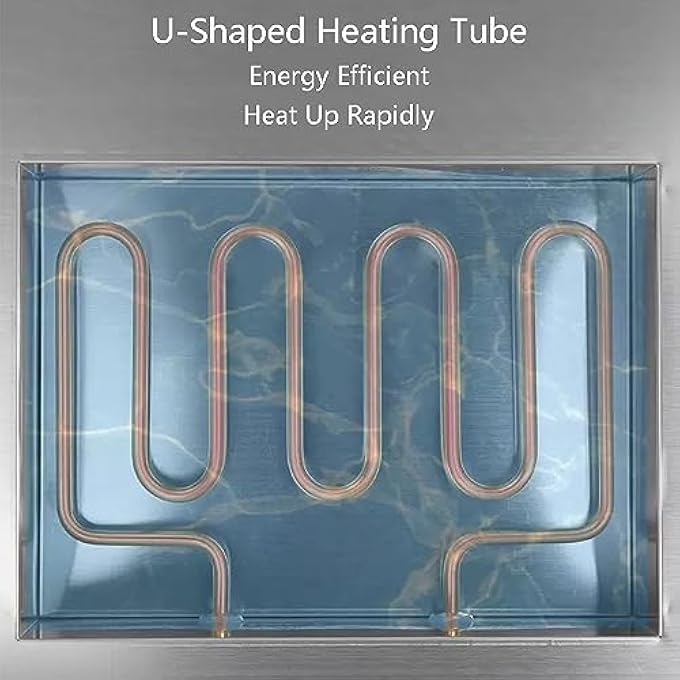 جهاز بخار كهربائي من الفولاذ المقاوم للصدأ لطهي الخضروات جهاز بخار كهربائي تجاري للخضروات يسخن بسرعة مع إنذار نقص المياه بأربع فتحات - Image 5