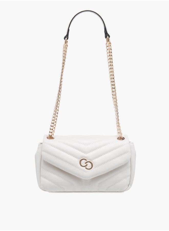 Celeste Womens Quilted Crossbody Bag With Button Closure And Chain Strap  - Image 1
