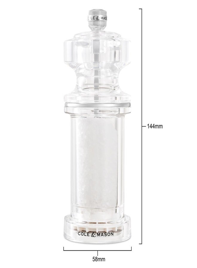 Cole & Mason 605 Refillable Spice Mill - Kitchen & Home Accessory - Table Salt Grinder - Salt Included - Acrylic - New Salt Mill 5.5" - Image 2