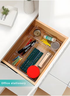 Generic drawer storage basket storage box acrylic transparent partition storage combination set  - Image 4