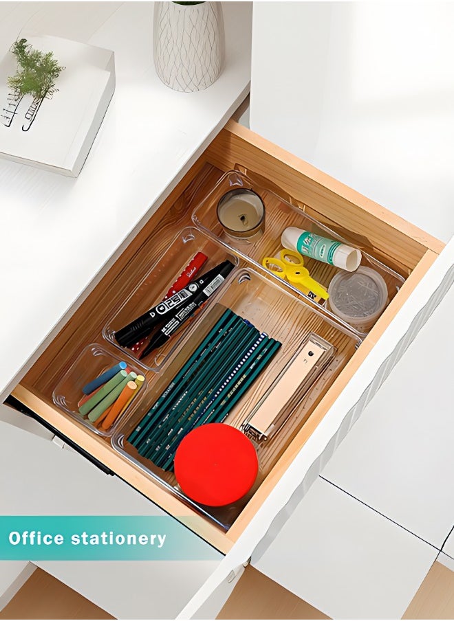 Generic drawer storage basket storage box acrylic transparent partition storage combination set  - Image 4
