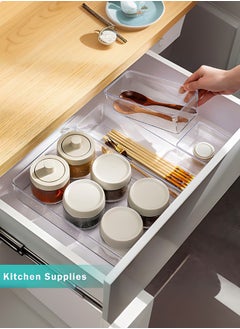 Generic drawer storage basket storage box acrylic transparent partition storage combination set  - Image 3