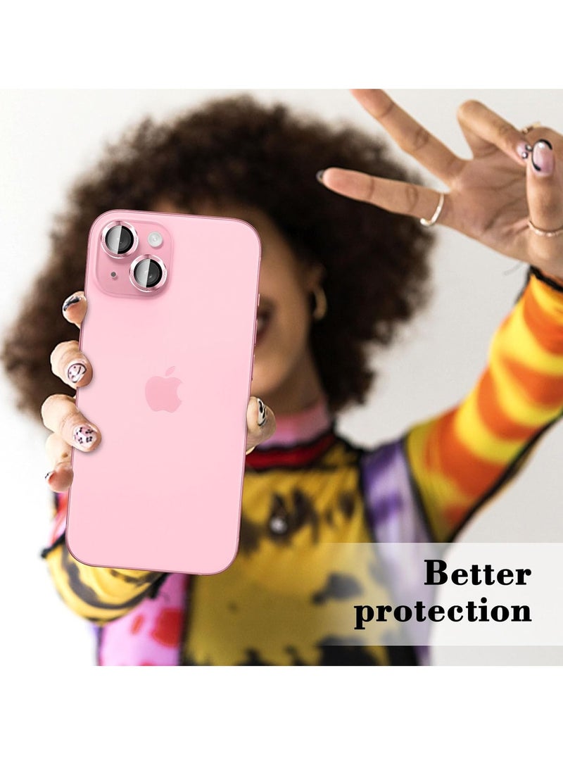 إلترازون "Pink Tempered Glass Camera Lens Protector for iPhone 16/iPhone 16 Plus – HD Anti-Scratch Cover with Automatic Alignment Metal Rings" - Image 5