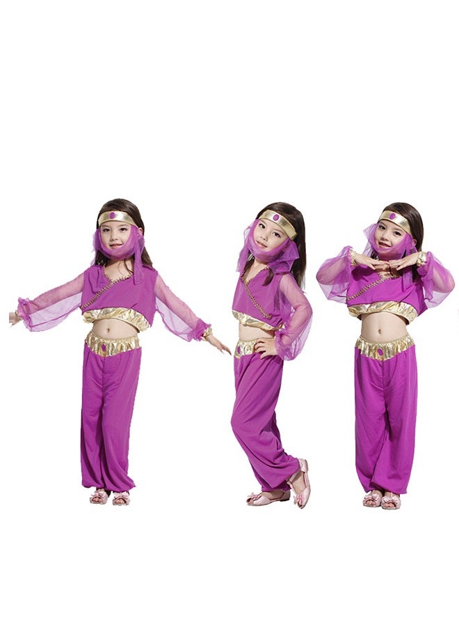Al Aoyama Toddler Girls Arabic top&skirt set for party，Halloween Costume with Head Veil,headband Girls  - Image 3