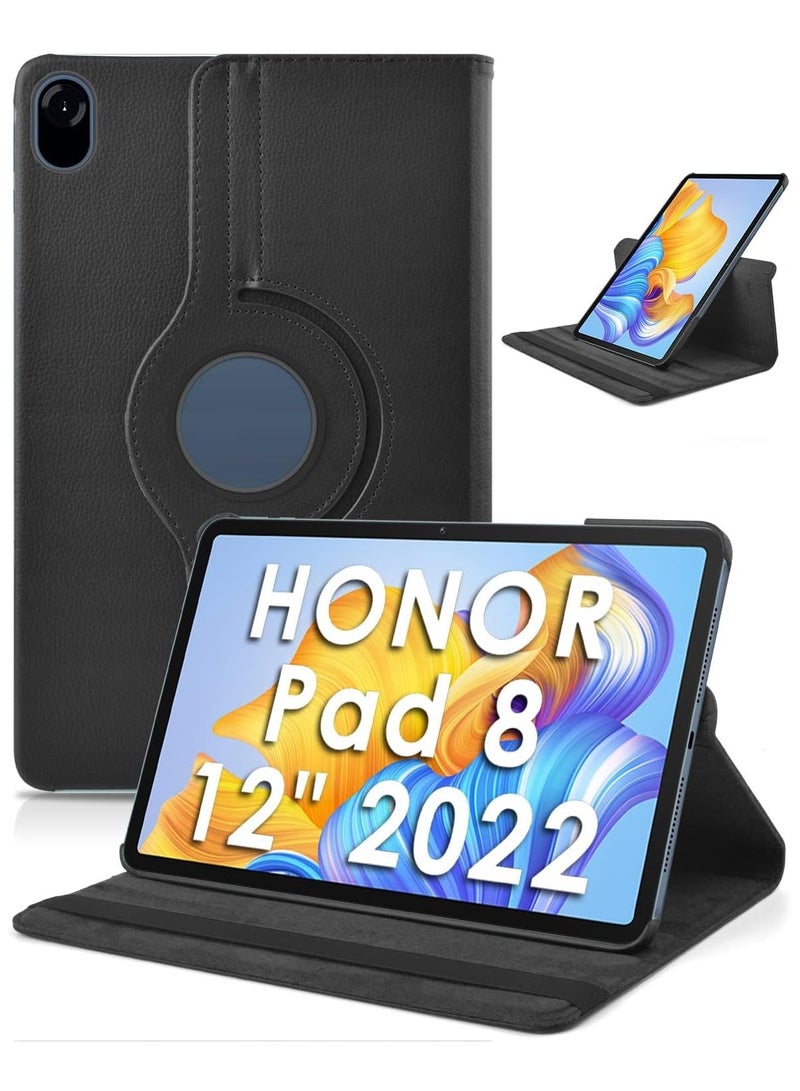 Case Compatible with Honor Pad 8 12 inch 2022 Tablet Protector Pebbled Rotating 360 Solid Color Protective Case Holster - Image 1