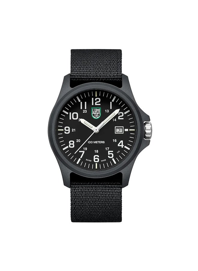 لومينكس ساعة يد رجالية تناظرية بشكل دائري من البولي يوريثين .. -  مم - Image 1