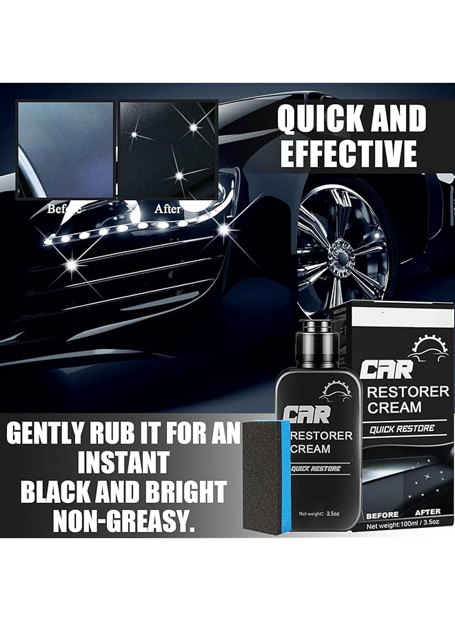 Generic 2 Pcs Universal Plastic Restorer For Cars, Auto Cleaner & Protection Cream, High Gloss Renovation Agent, Restores Black Trim For Car Exterior & Interior, Bumper, Mirror  - Image 4