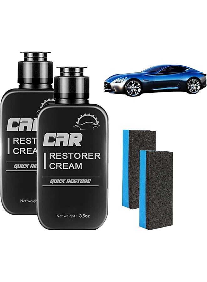 Generic 2 Pcs Universal Plastic Restorer For Cars, Auto Cleaner & Protection Cream, High Gloss Renovation Agent, Restores Black Trim For Car Exterior & Interior, Bumper, Mirror  - Image 1